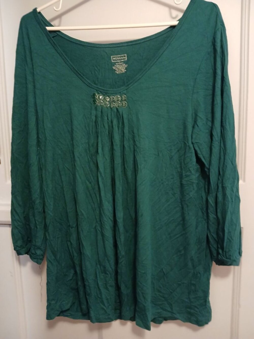 Merona Womens L teal Long Sleeve Shirt
